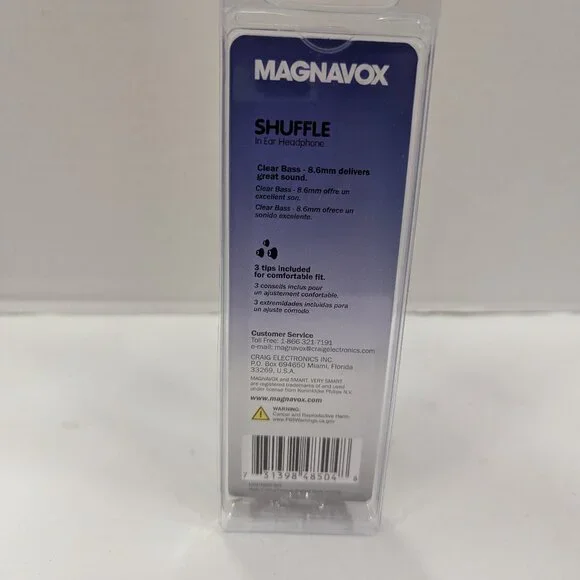 Magnavox MHP4850WH Wired Earbuds | White, 3.5mm Jack, 3 Cushion Sizes - Picture 3 of 3